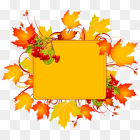 Transparent Fall Leaves Background Png - Fall Leaf Frame Clipart, Png Download - fall leaves background png