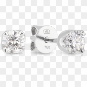 18ct White Gold Round Brilliant Cut Diamond Earring - Platinum, HD Png Download - diamond earring png