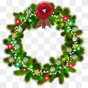 Christmas Wreath, HD Png Download - christmas wreath vector png