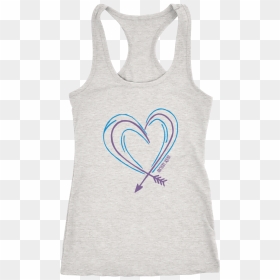 Arrow Heart Doodle Heather Grey Tank - Active Tank, HD Png Download - thin arrow png
