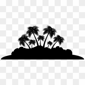 Palm Trees Silhouette Sky - Silhouette Palm Trees Transparent, HD Png Download - tree silhouette vector png
