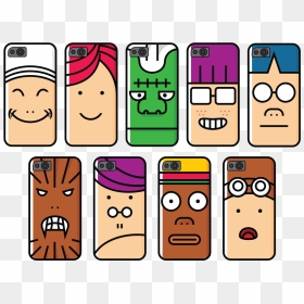 Phone Case Cartoon Character Vector - Free Cartoon Character Vector, HD Png Download - phone vector png