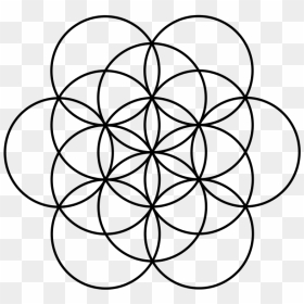 Overlapping Circles Grid - Flower Of Life 7 Circles, HD Png Download - grid png transparent
