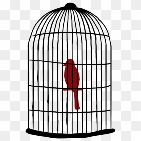 Caged Bird Transparent Images Png - Bird In A Cage Outline, Png Download - bird cage png