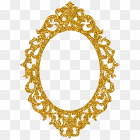 Oval Frame Design Png, Transparent Png - gold glitter frame png