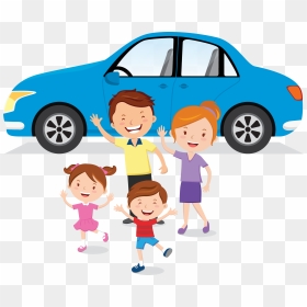 Transparent Family In A Car Clipart - Family Car Cartoon Png, Png Download - car vector png