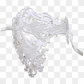 Luxury Mask Men"s Signature Phantom Of The Opera Half - White Masquerade Mask Png, Transparent Png - phantom of the opera mask png