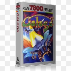 Atari 7800 Galaga Game Cover To Fit A Ugc Style Replacement - Galaga Atari 7800, HD Png Download - galaga png