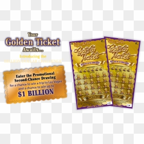 Jackpot Drawing Golden Ticket Transparent & Png Clipart - Willy Wonka Lottery Ticket, Png Download - golden ticket png