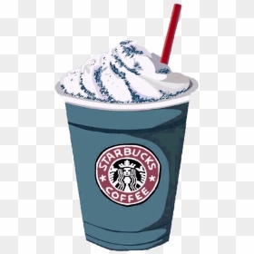 Coffee Frappuccino Ice Starbucks Cream Hand-painted - Starbucks Drawing, HD Png Download - frappuccino png
