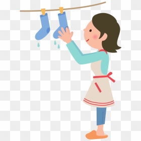 Clipart Of Hanging Laundry - Wet Sock Clipart, HD Png Download - laundry png