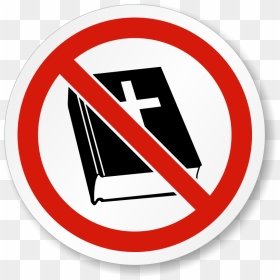 No Religion Symbol Iso Prohibition Safety Label Sku - Festival, HD Png Download - prohibited sign png