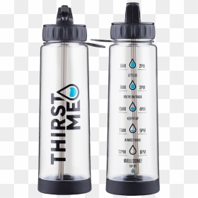 Black Thirstme Water Tracker Bottle - Water Bottle, HD Png Download - waterbottle png