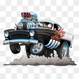 Old Funny Car - Cartoon Hot Rod Car, HD Png Download - car vector png
