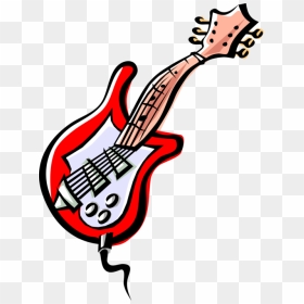 Vector Illustration Of Electric Guitar Stringed Musical - Rock And Roll Clipart, HD Png Download - guitar vector png