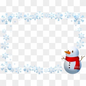 Snowman, HD Png Download - snowflake frame png