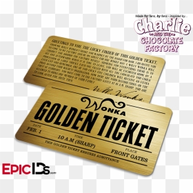 Willy Wonka Chocolate Golden Ticket, HD Png Download - golden ticket png