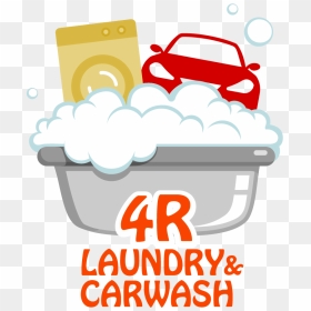 4r Laundry Carwash Logo, HD Png Download - car wash logo png