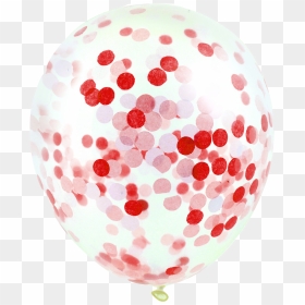 Load Image Into Gallery Viewer, Red Confetti Balloon - Red Confetti Latex Clear Balloons, HD Png Download - red confetti png