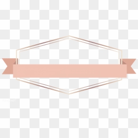 Hexagon Frame In Ribbon Banner Badge Png - Rose Gold Ribbon Png, Transparent Png - banner ribbon png