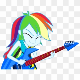 Rainbow Dash Playing Guitar Vector By Greenmachine987 - Rainbow Dash Guitar, HD Png Download - guitar vector png