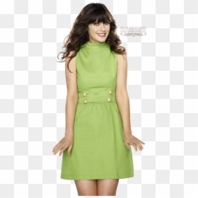 New Girl Green Dress, HD Png Download - zooey deschanel png