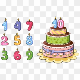 Birthday Cake Number Candle Clipart, HD Png Download - birthday cake vector png