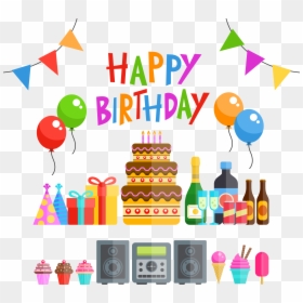 Vector Happy Birthday Png, Transparent Png - birthday cake vector png