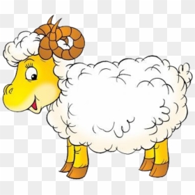 Sheep With Curly Horn Clip Art, HD Png Download - baby goat png