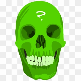 Green Skull Clipart, HD Png Download - evil skull and crossbones png