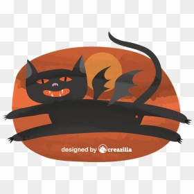 Black Cat Vector - Black Cat, HD Png Download - cat vector png