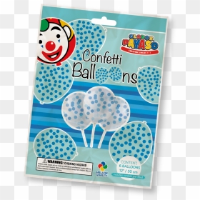 Clear Balloons With Blue Confetti Pack Of - Globos Payaso, HD Png Download - blue confetti png
