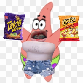 Patrick Star Turned Into A Hot Cheeto Girl - Hot Cheetos Stickers On Picsart Dora, HD Png Download - hot cheetos png