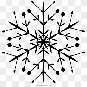 Snowflake Coloring Page - Flocon De Neige Noir Et Blanc, HD Png Download - copo de nieve png