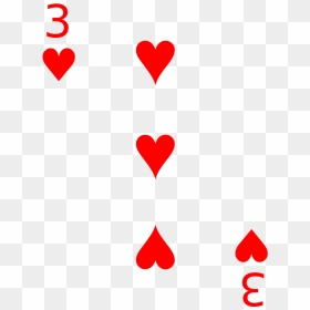 3 Of Hearts Card Png , Png Download - Playing Card 5 Heart Png, Transparent Png - falling hearts png