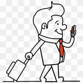 Person With Luggage Drawing, HD Png Download - confused person png