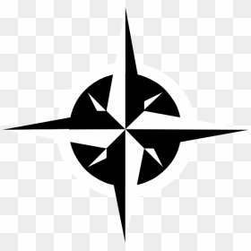 Compass Rose Black And White Clipart, HD Png Download - black and white rose png
