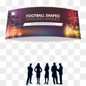 Football Shaped Hanging Banner Fabric Printing For - Tapered Circle Hanging Sign, HD Png Download - hanging banner png
