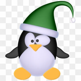 Penguin Illustration, Green Hats, Fauna, Linux, Christmas - Penguin With Green Hat Clipart, HD Png Download - christmas hats png