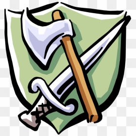 Vector Illustration Of Middle Ages Medieval Axe And - Axe And Sword Transparent, HD Png Download - sword vector png