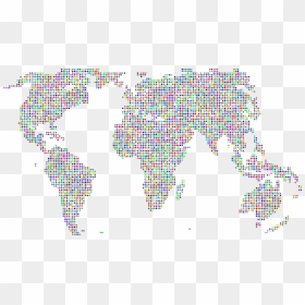 Prismatic World Map Dots 2 Clip Arts - World Map Dot Png, Transparent Png - comic book dots png