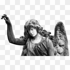 Angel Statue Black And White Png, Transparent Png - guardian angel png