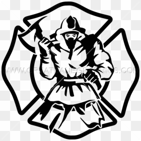 Fireman Shield Axe - Fire Department Decal, HD Png Download - cross .png