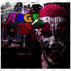 Rage 3-d Scary Clown - Indy Scream Park 2018, HD Png Download - evil clown png