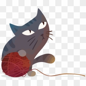 Transparent Yarn Clipart Png - Wool Ball Png, Png Download - cat vector png