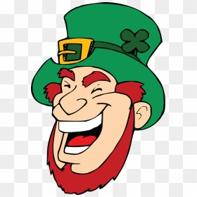 Free Clipart Of A Laughing Leprechaun Face - Leprechaun Laughing, HD Png Download - laughing face png