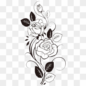 999 Flower Clipart Black And White [free Download - Rose Drawing Black And White, HD Png Download - black and white rose png