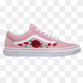 Pink Vans With Roses, HD Png Download - vans png
