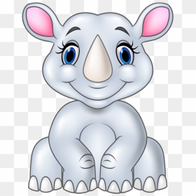 Clipart Rock Animated - Baby Rhino Clipart, HD Png Download - cartoon rock png