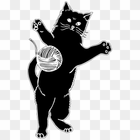 Cat Playing With Ball Clip Art, HD Png Download - cat vector png
